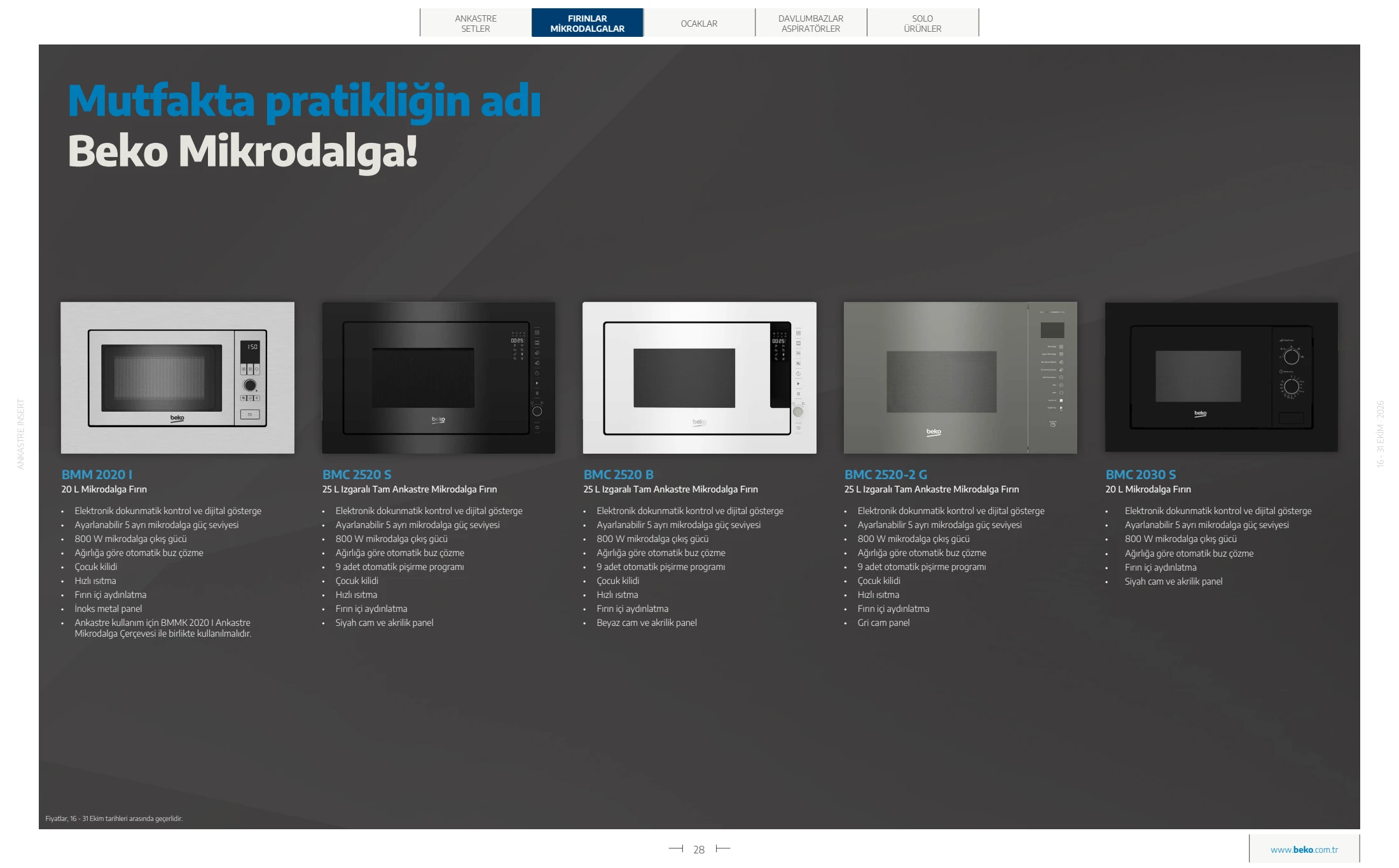 Beko Beko Pişiriciler Kataloğu, 28. sayfa