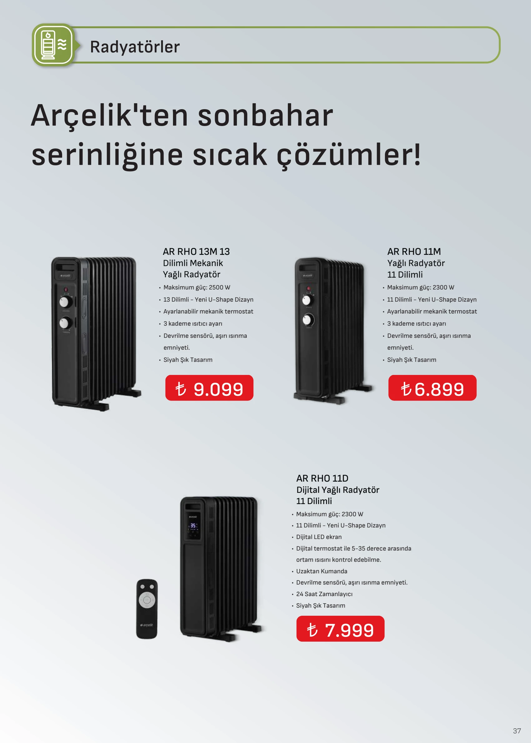 Arçelik Arçelik İklimlendirme Kataloğu, 37. sayfa