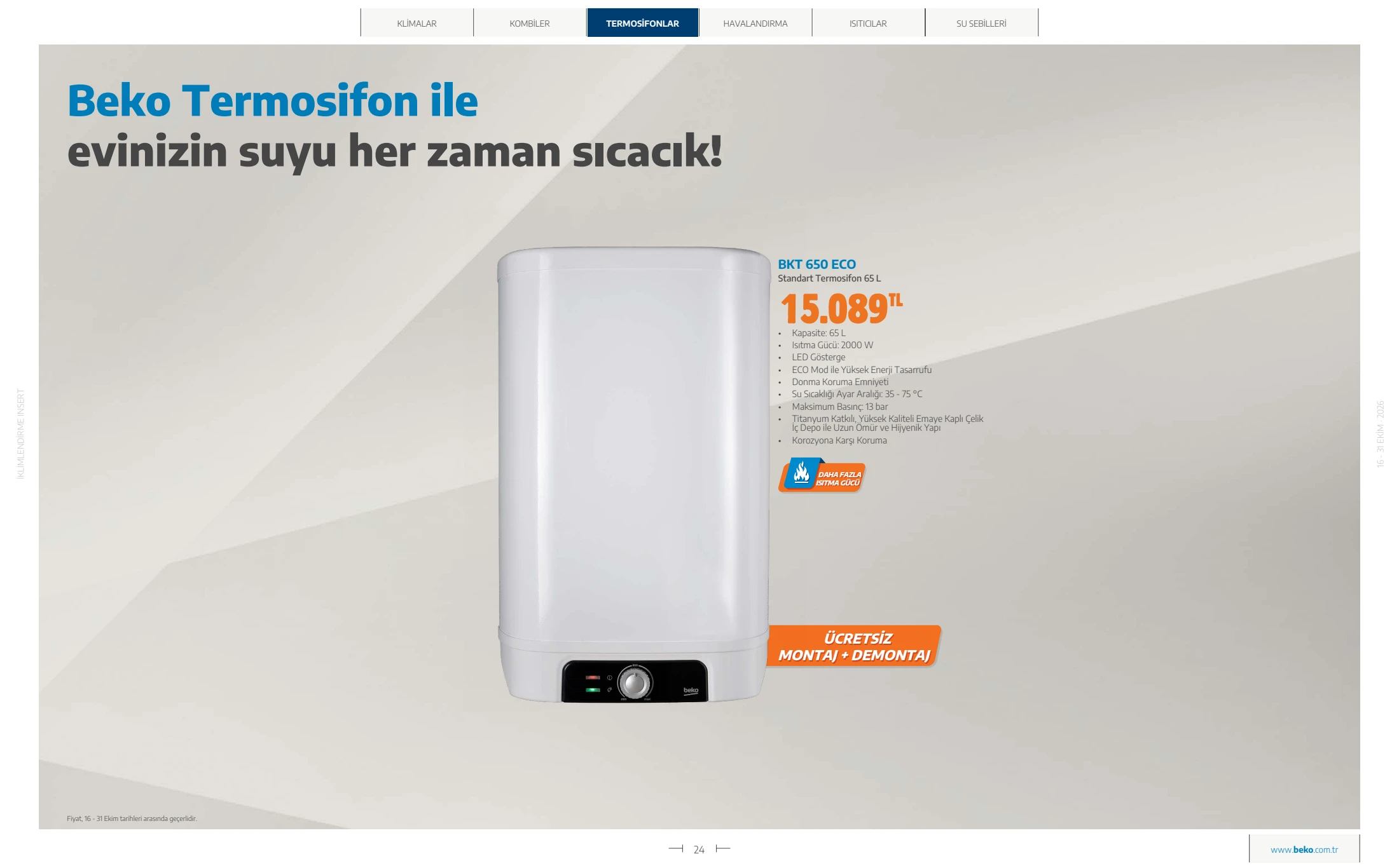 Beko Beko İklimlendirme Kataloğu, 24. sayfa