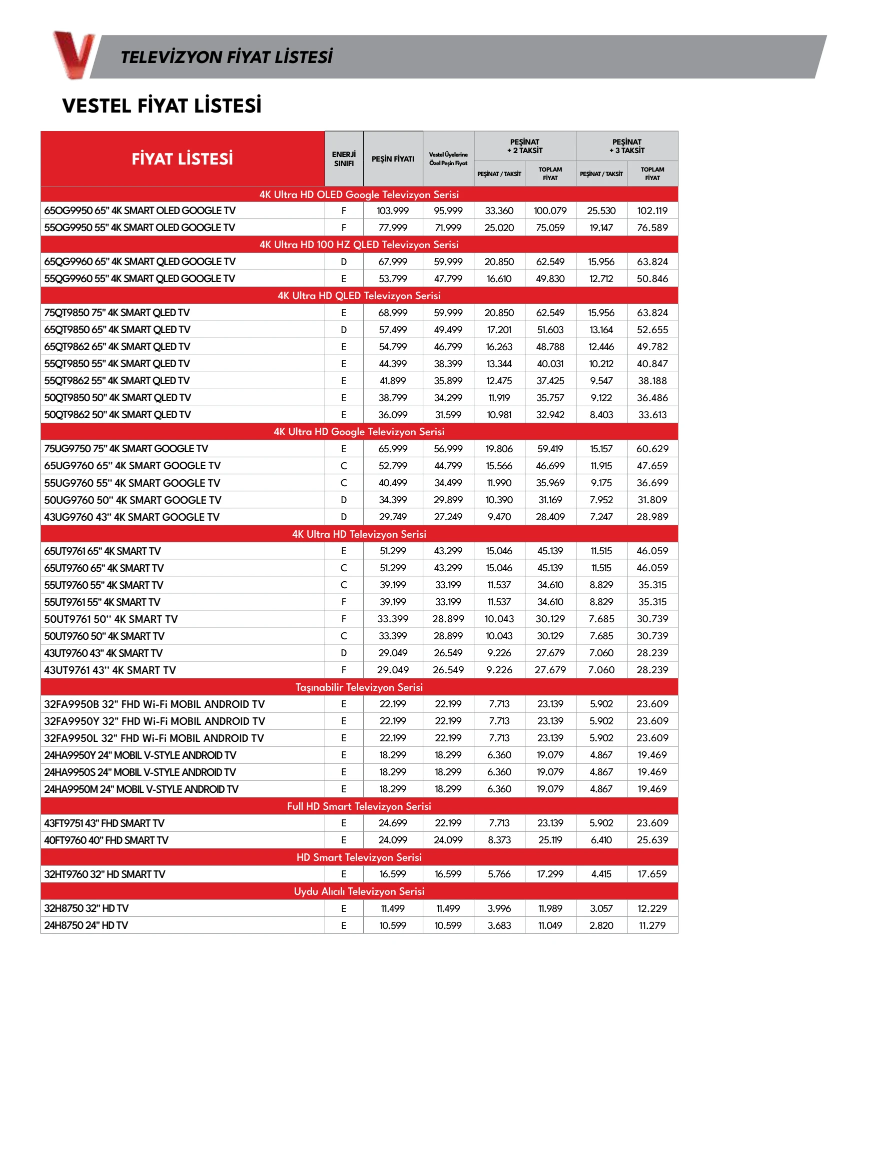 Vestel Tüketici Elektroniği Broşürü, 19. sayfa