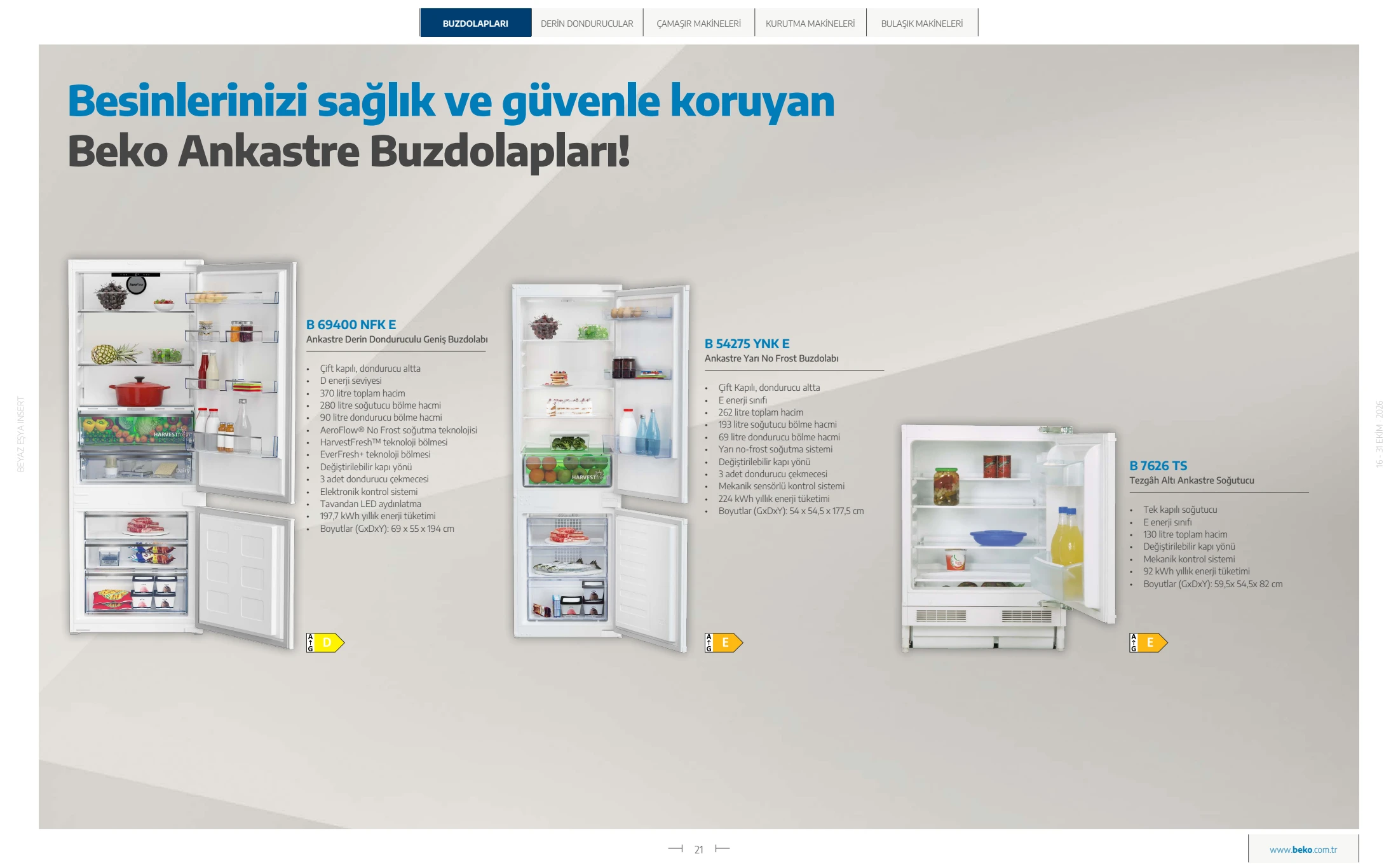 Beko Beko Beyaz Eşya Kataloğu, 21. sayfa