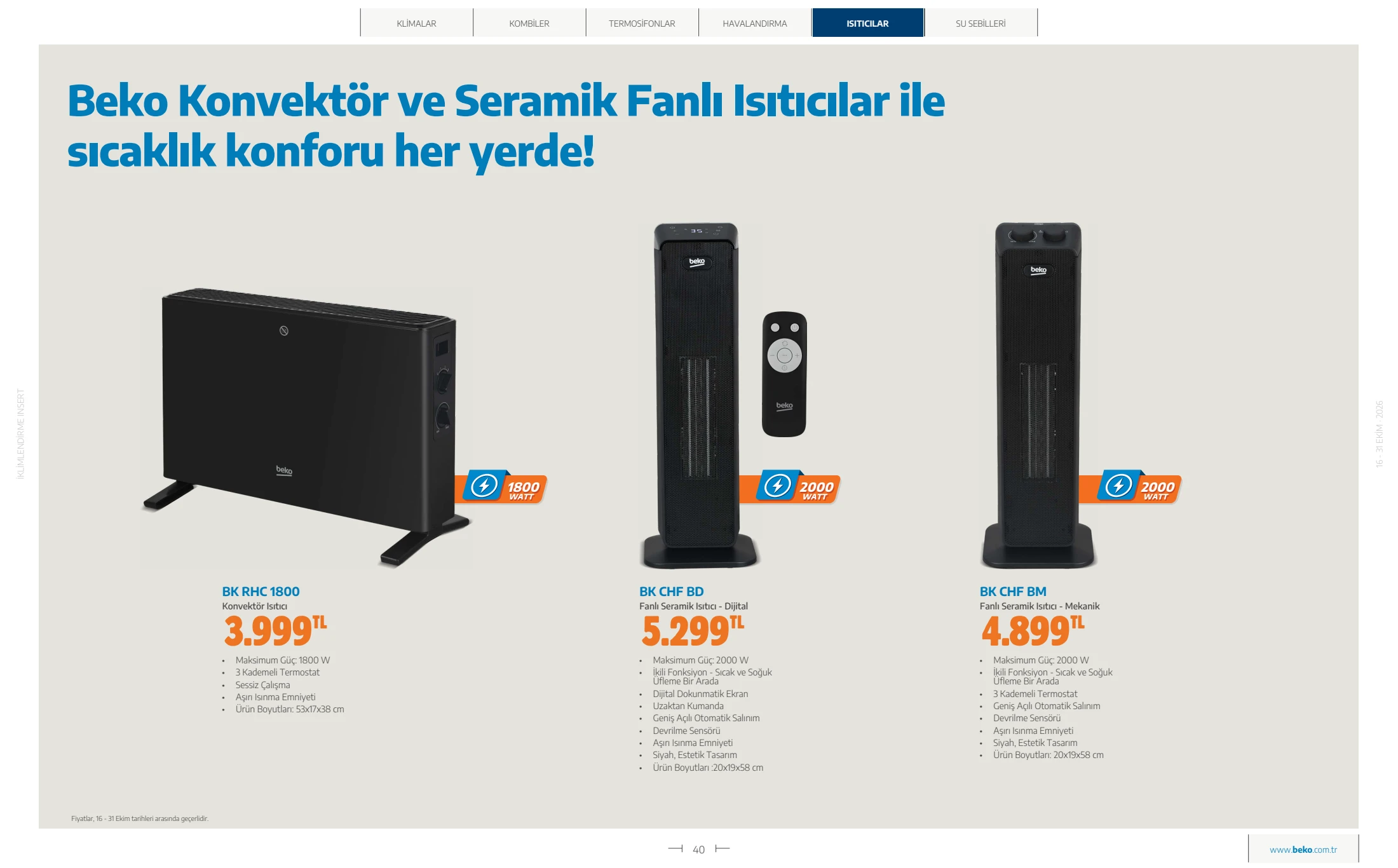 Beko Beko İklimlendirme Kataloğu, 40. sayfa