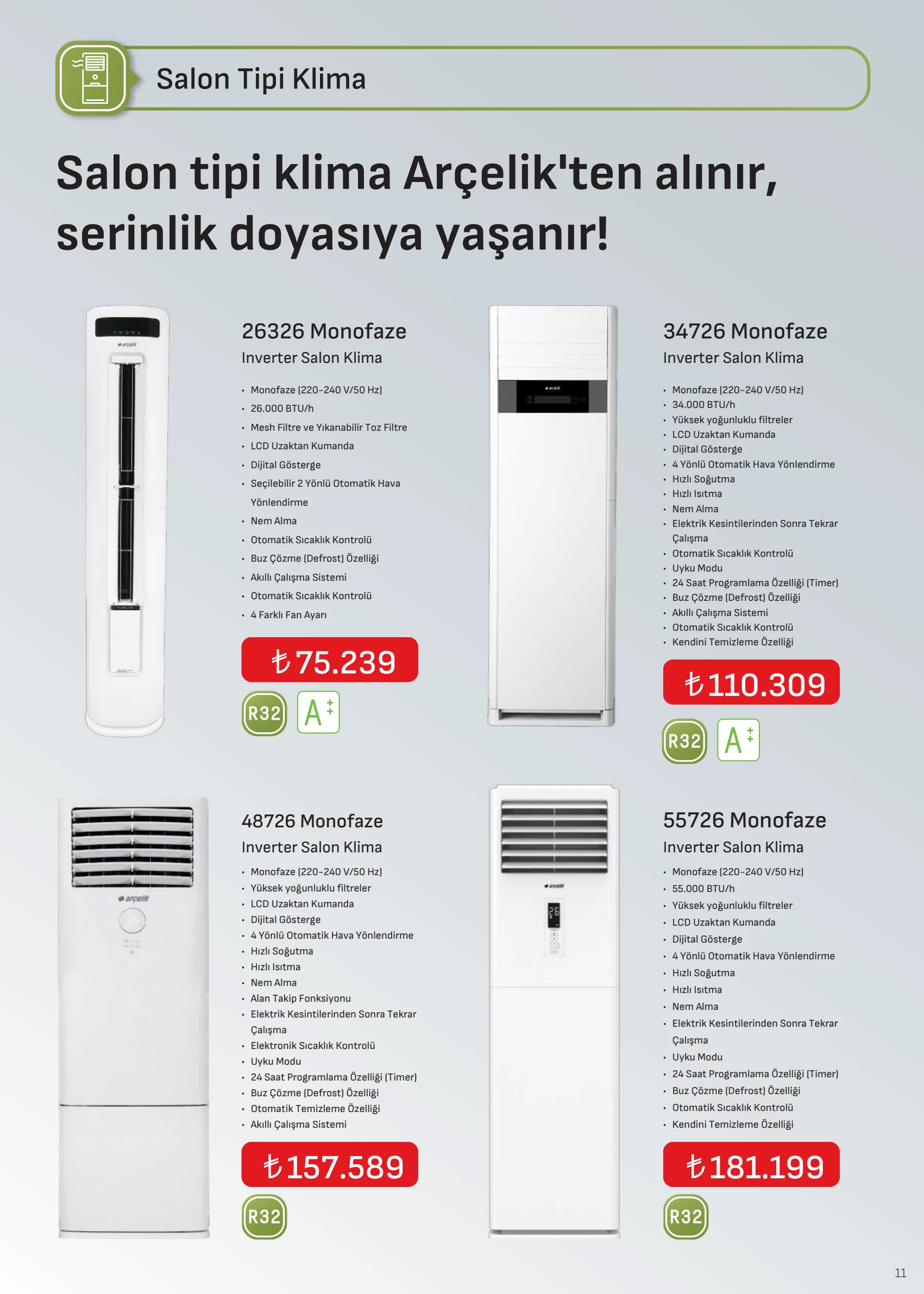 Arçelik Arçelik İklimlendirme Kataloğu, 11. sayfa