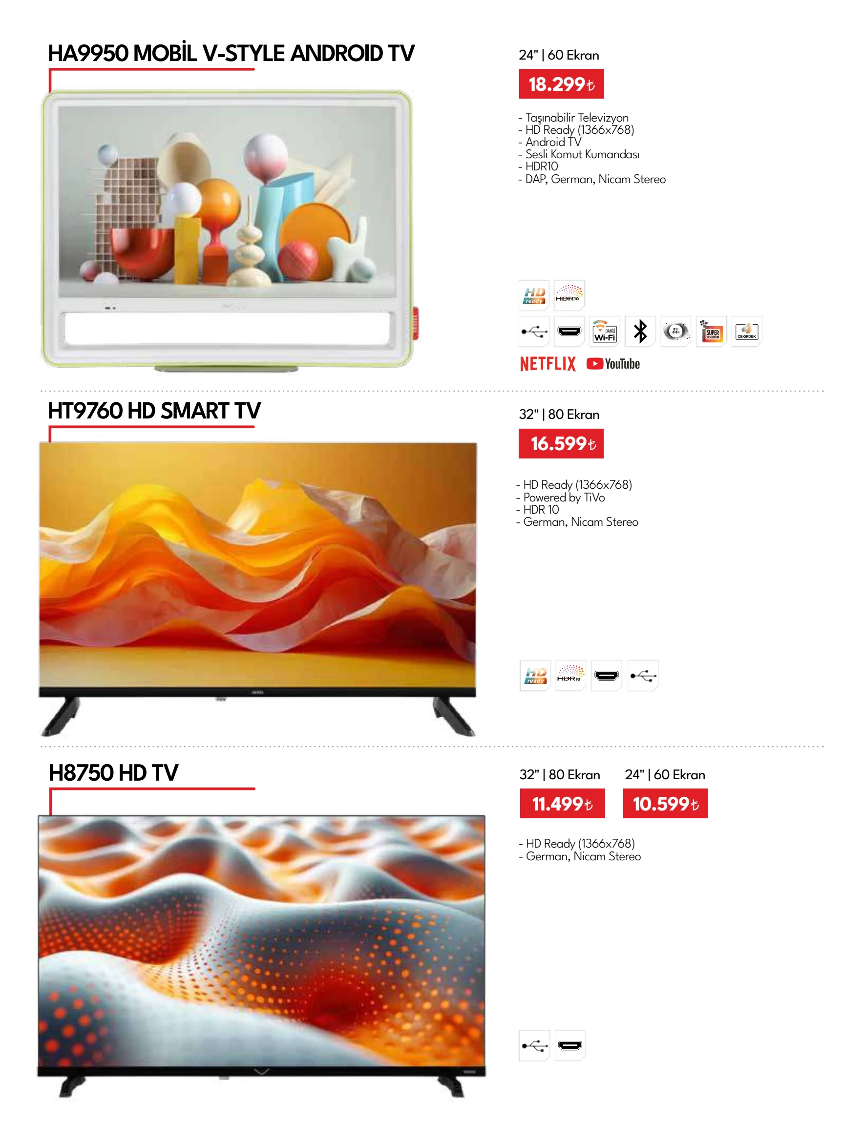 Vestel Tüketici Elektroniği Broşürü, 18. sayfa