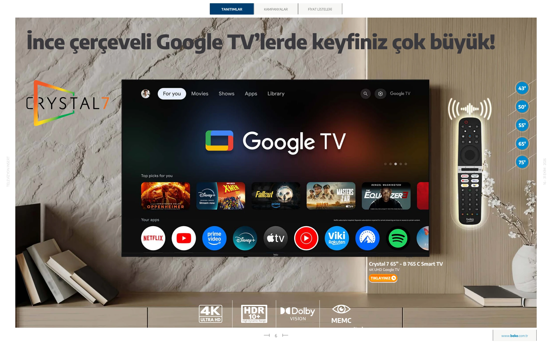 Beko Beko Televizyon Kataloğu, 6. sayfa