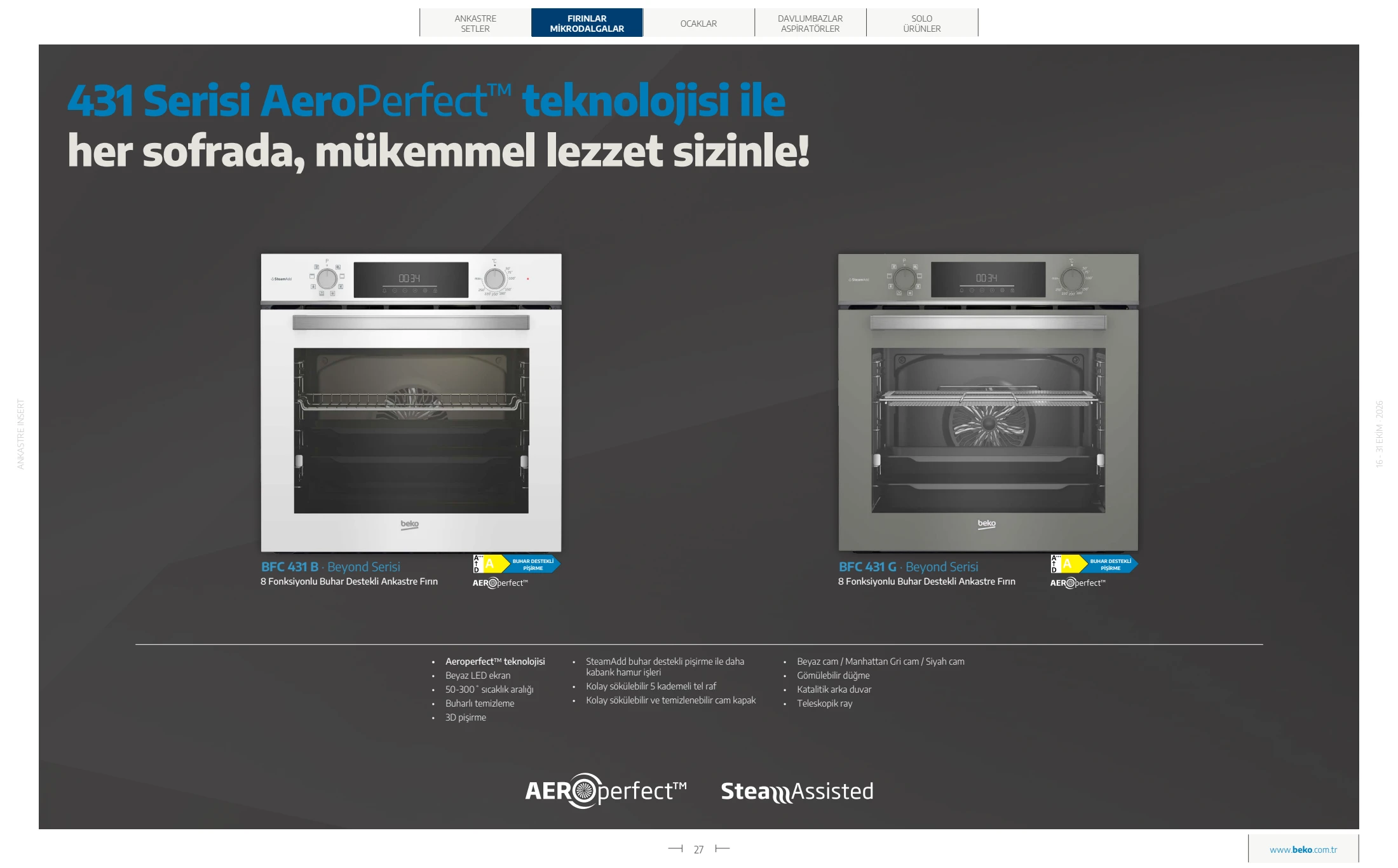 Beko Beko Pişiriciler Kataloğu, 27. sayfa