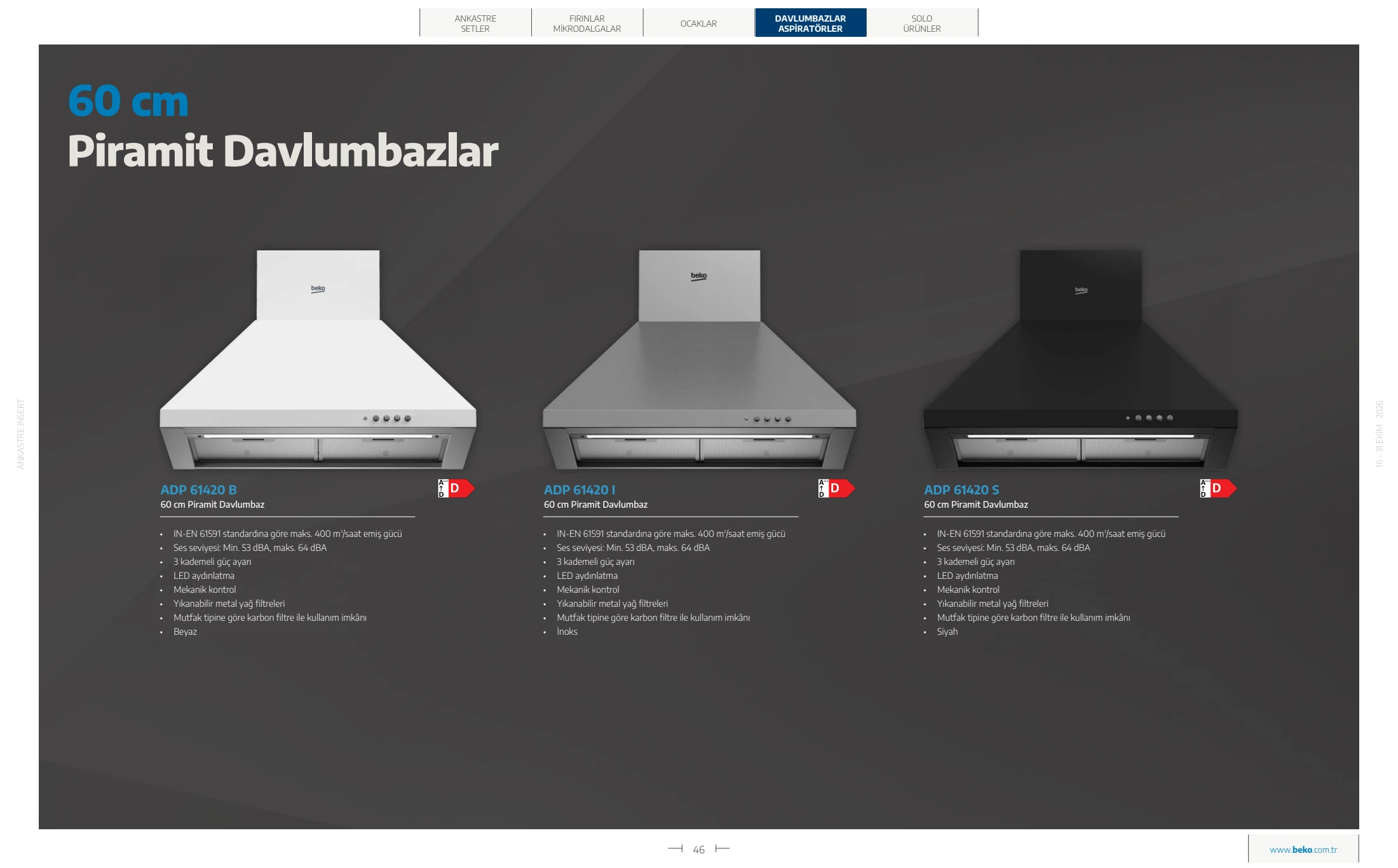 Beko Beko Pişiriciler Kataloğu, 46. sayfa