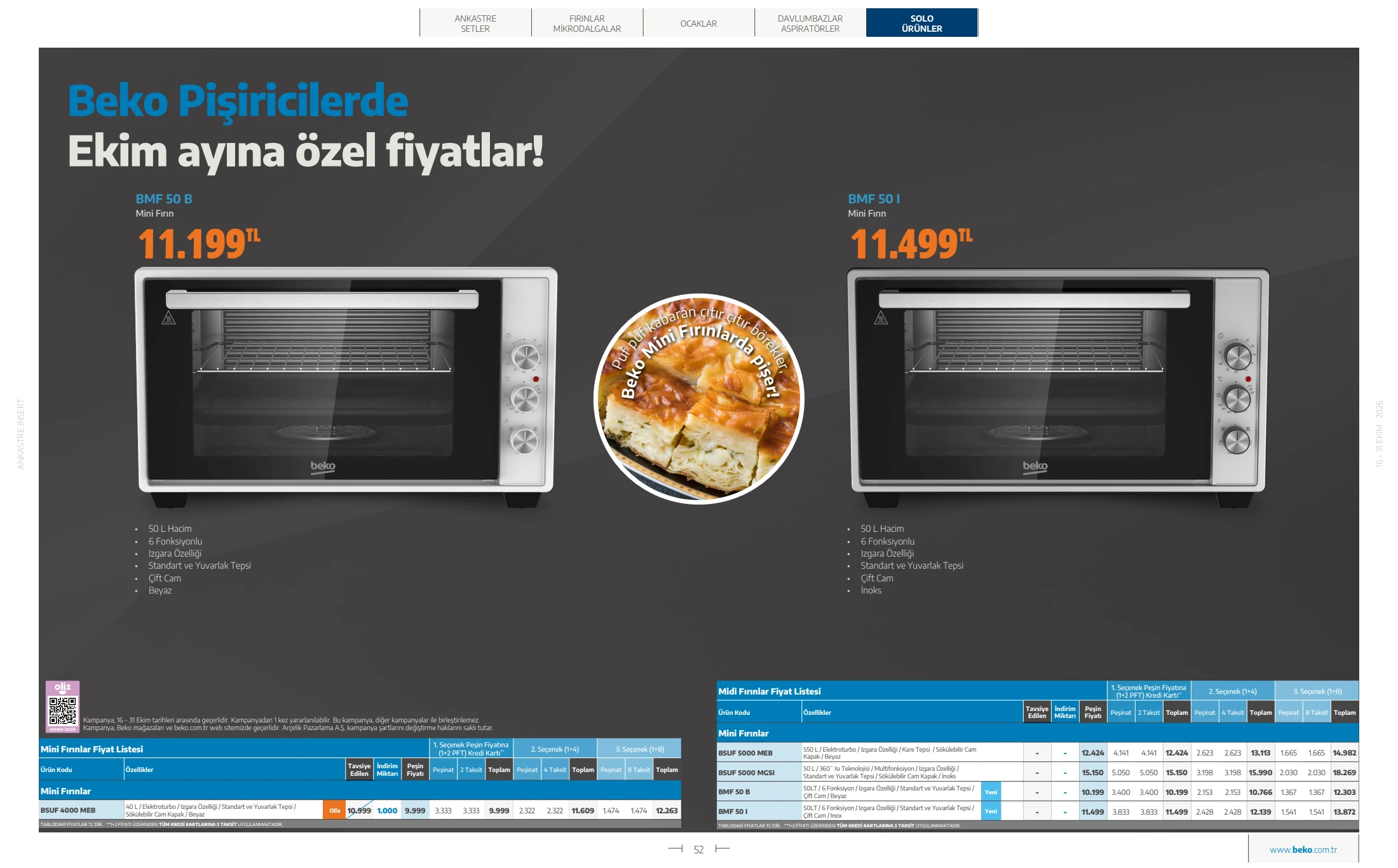 Beko Beko Pişiriciler Kataloğu, 52. sayfa