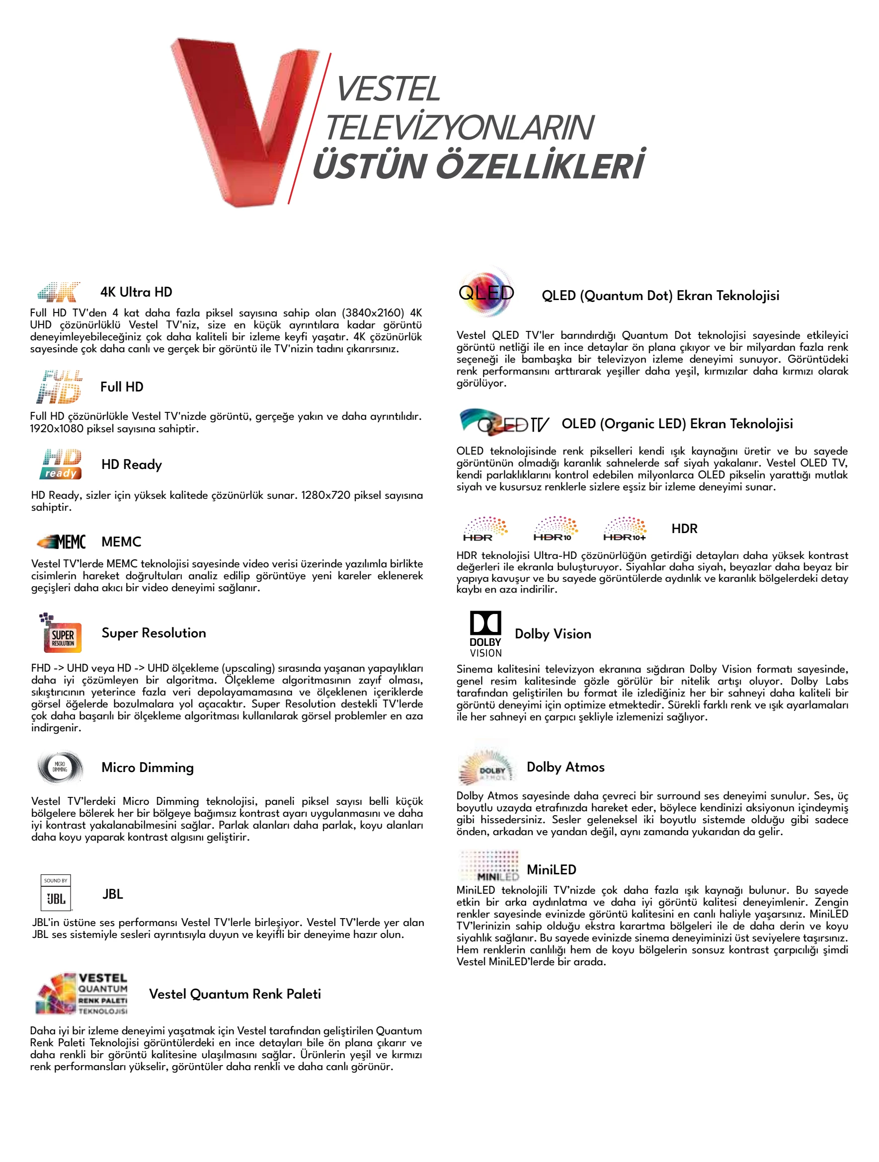 Vestel Tüketici Elektroniği Broşürü, 2. sayfa