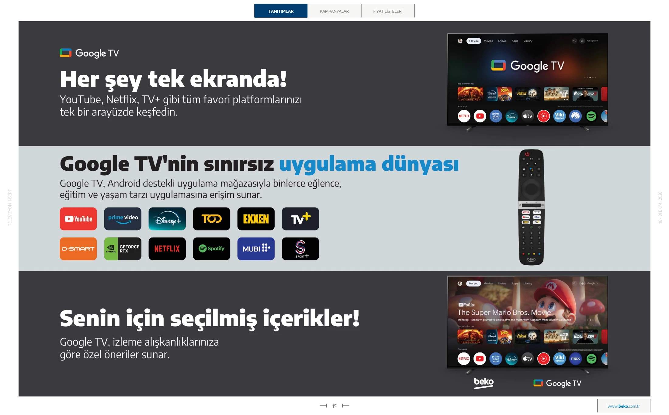 Beko Beko Televizyon Kataloğu, 15. sayfa