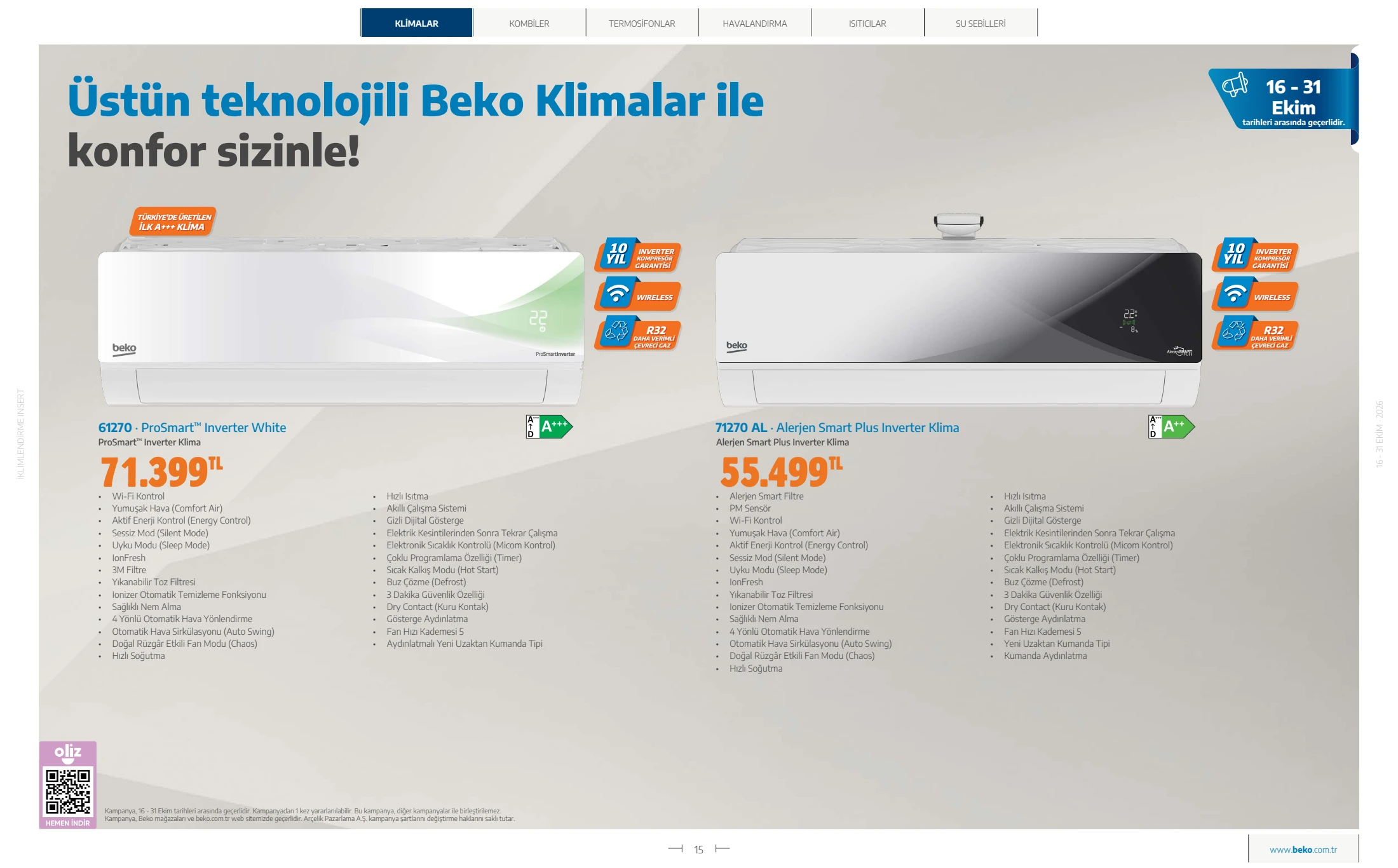 Beko Beko İklimlendirme Kataloğu, 15. sayfa