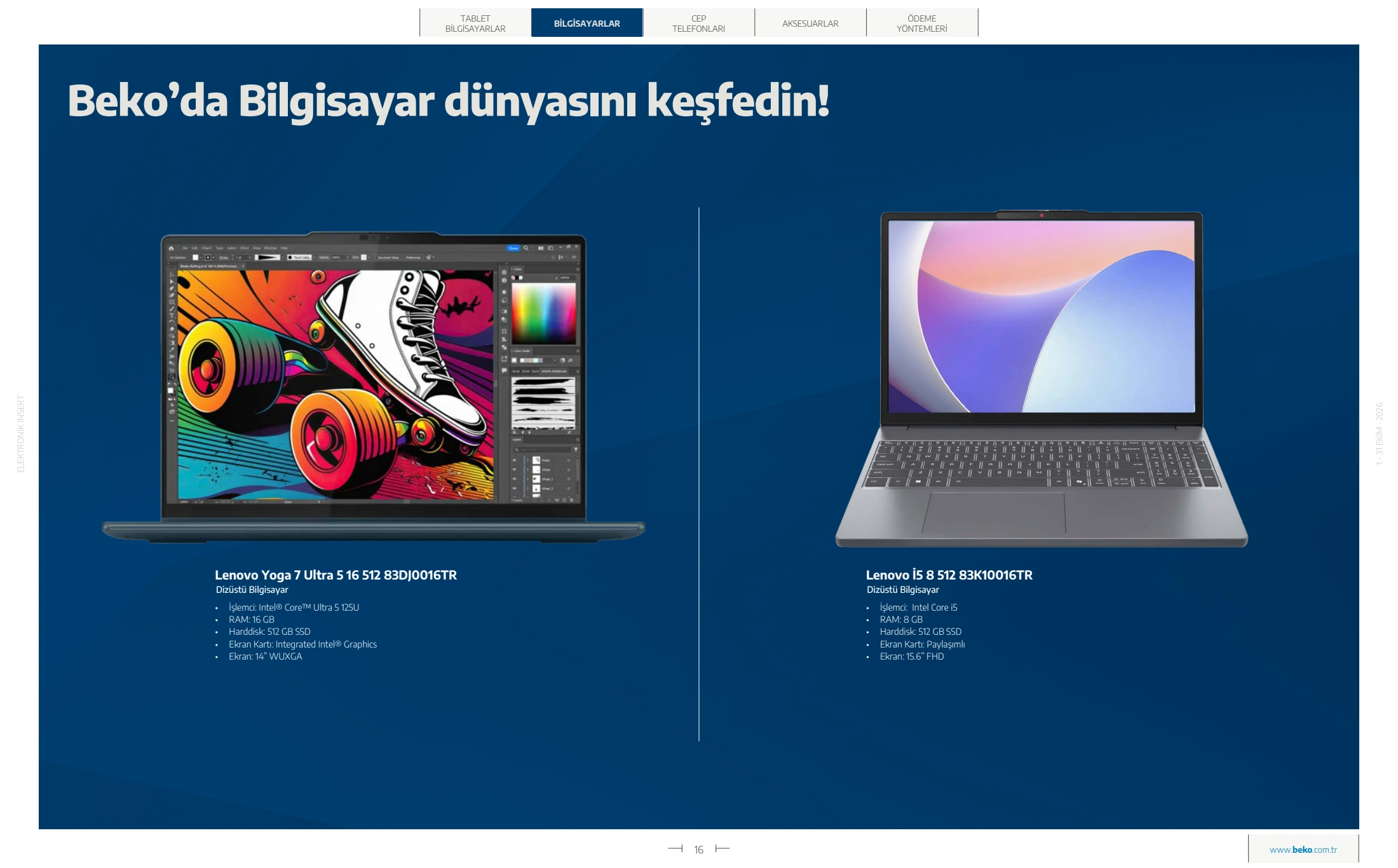 Beko Beko Elektronik Kataloğu, 16. sayfa