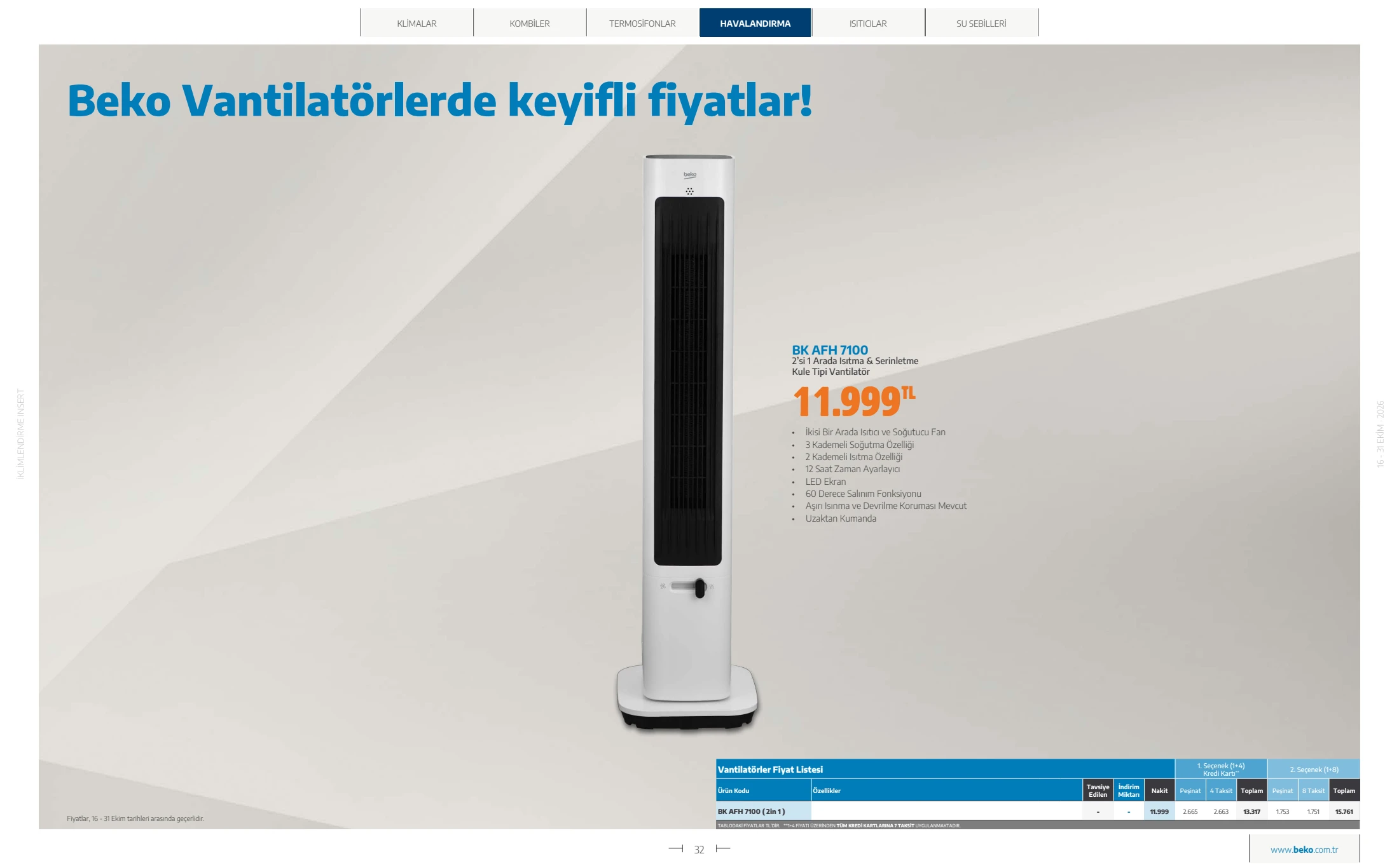Beko Beko İklimlendirme Kataloğu, 32. sayfa