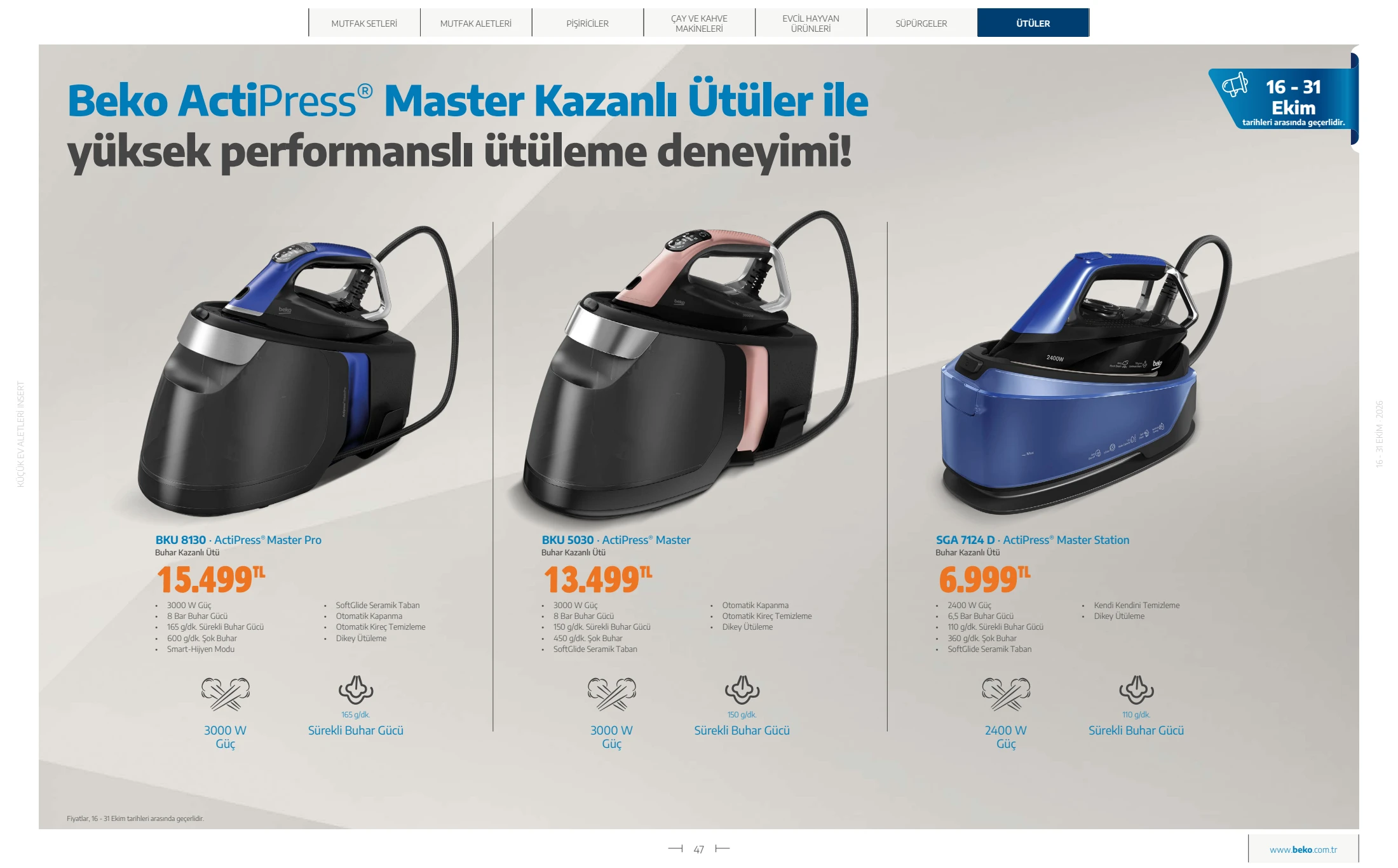 Beko Beko Küçük Ev Aletleri Kataloğu, 47. sayfa