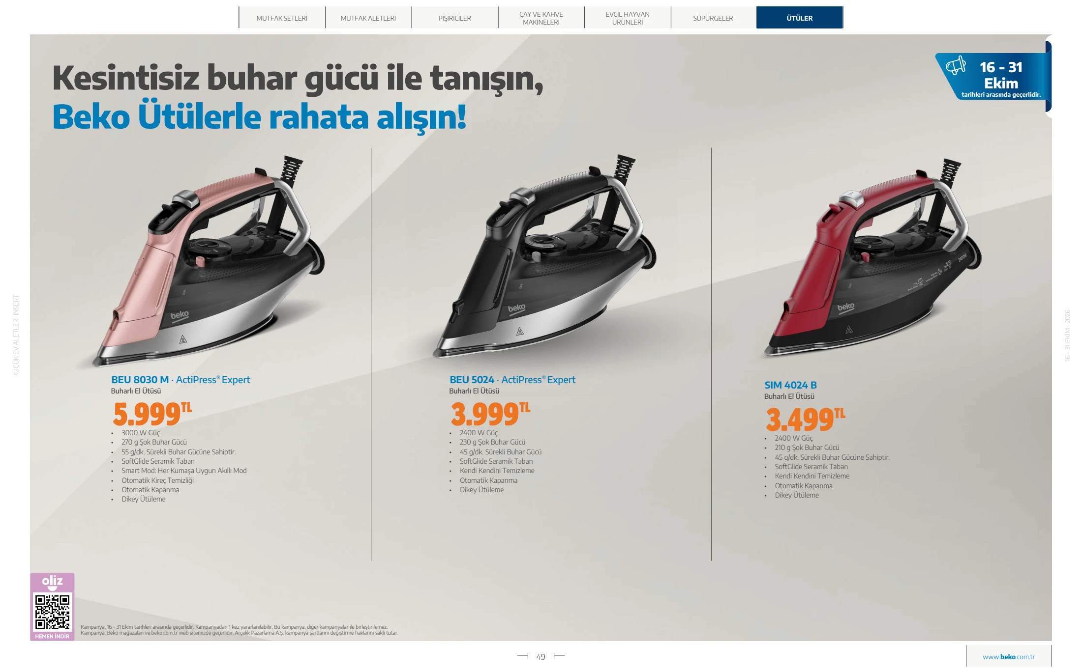 Beko Beko Küçük Ev Aletleri Kataloğu, 49. sayfa