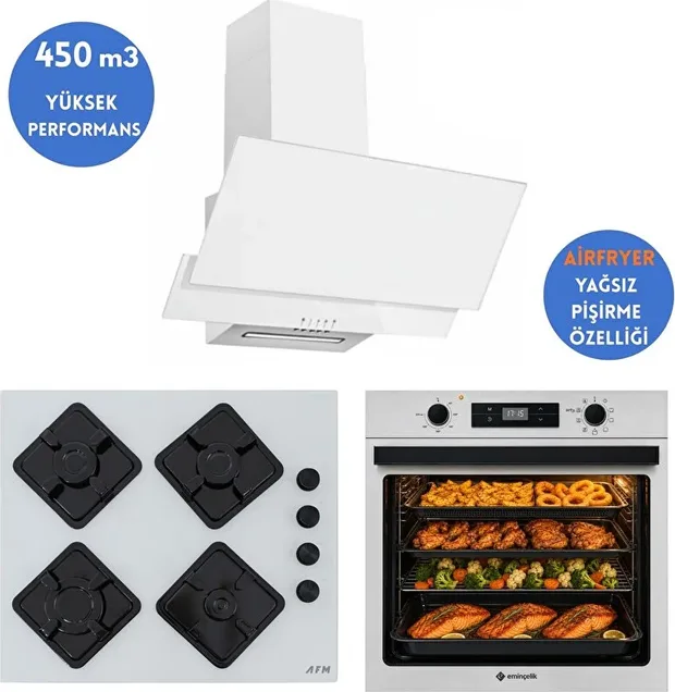 Eminçelik AF 2190 W + FM2201 + FM3301W Ankastre Set